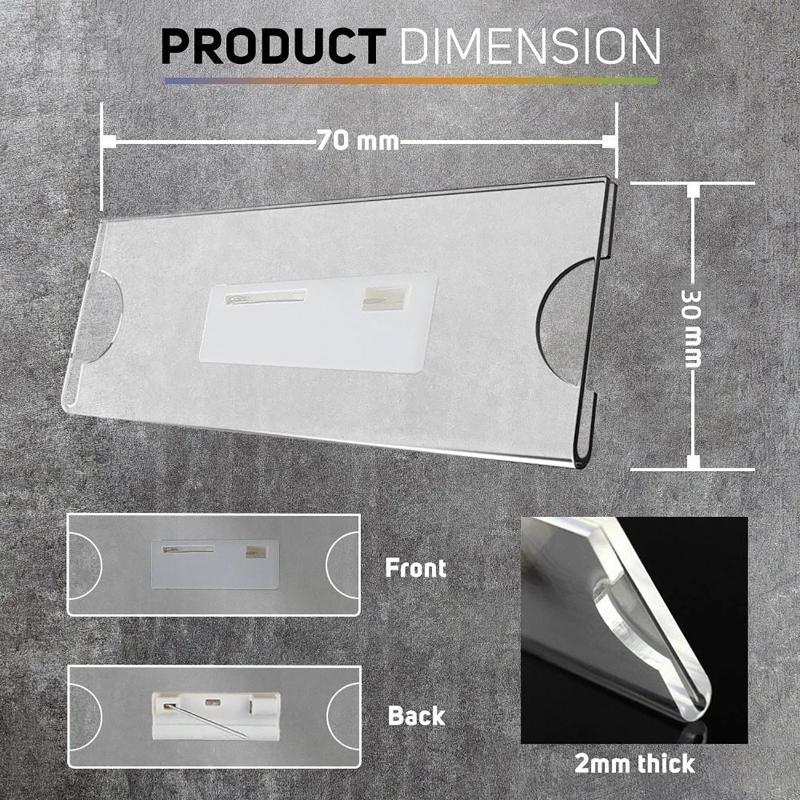 Index Card Holder - Przezroczysty klips z agrafką, uniwersalny uchwyt